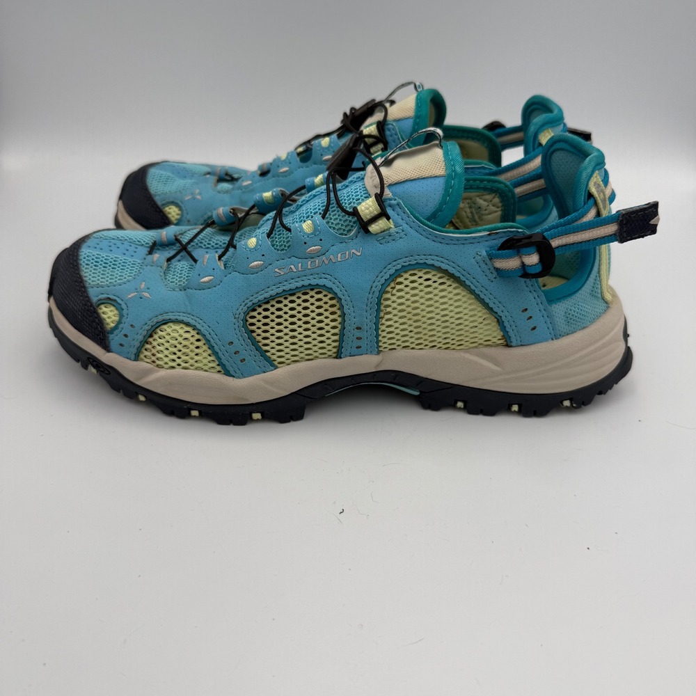 Salomon Techamphibian 3 Womens 8 Blue Lime Green Water Hiking Shoes
